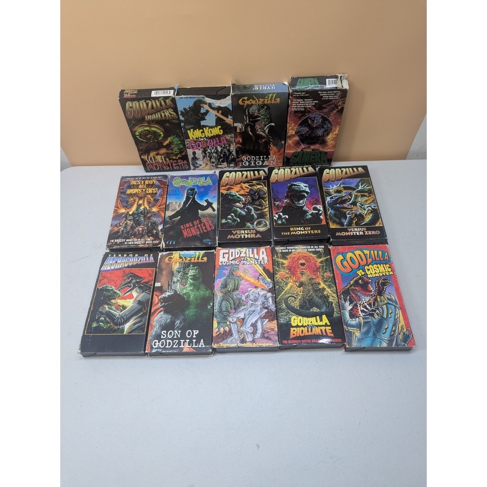 Vintage Godzilla VHS Lot Of 14 (Untested) Good Times Starmaker Japanese Monster